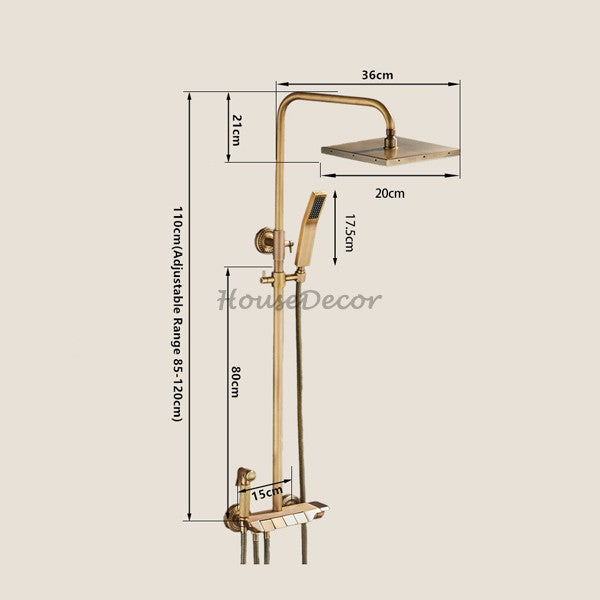 Brass shower head handheld shower set additional view