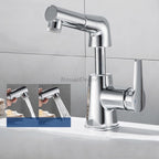 Modern bath shower mixer tap pull out spray detail view
