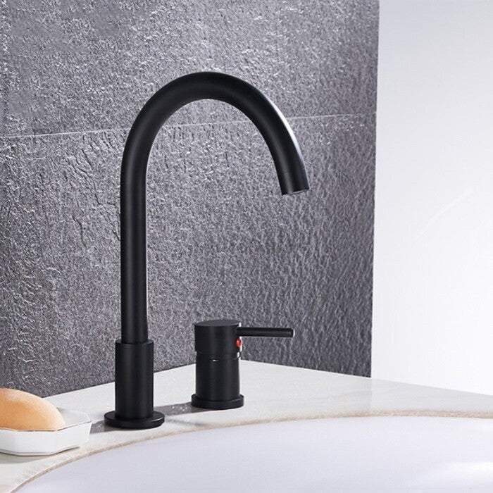 Modern bath shower mixer tap single lever control detail view