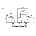 Gold Ceramic bathroom basin mixer tap 3 hole installation additional view