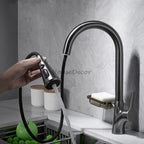 Modern kitchen sink mixer tap pull out spray additional view