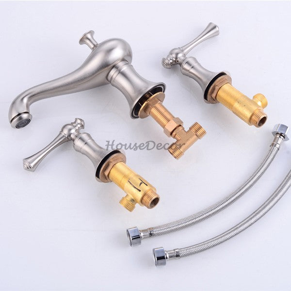 Modern bath shower mixer tap dual handle control additional view