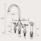 Modern kitchen sink mixer tap dual handle control additional view