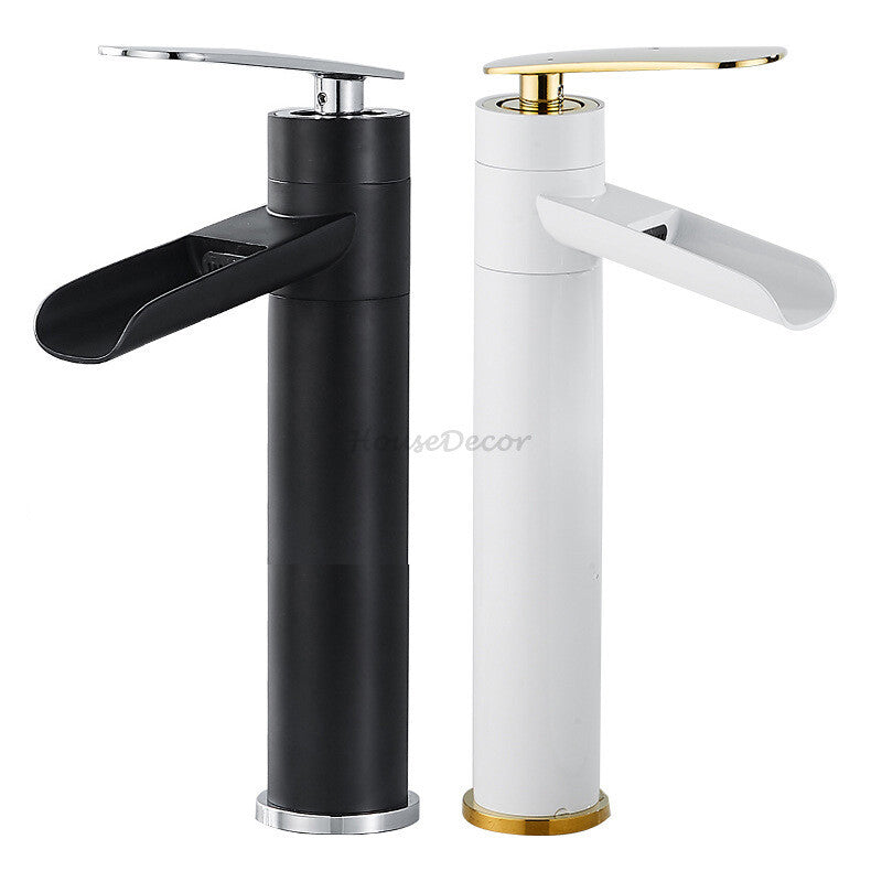 Modern bath shower mixer tap waterfall spout main view