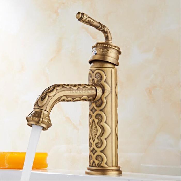 Modern bathroom basin mixer tap detailed product view main view