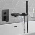 Modern bath shower mixer tap waterfall spout detail view