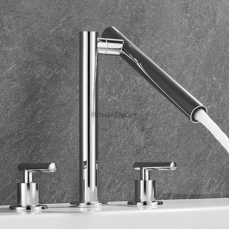 Modern bath shower mixer tap deck mounted design detail view