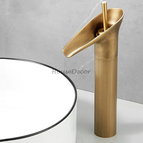 Antique Brass bath shower mixer tap waterfall spout additional view