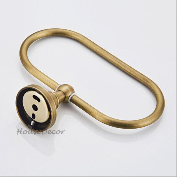 Antique Brass towel ring wall mounted design additional view
