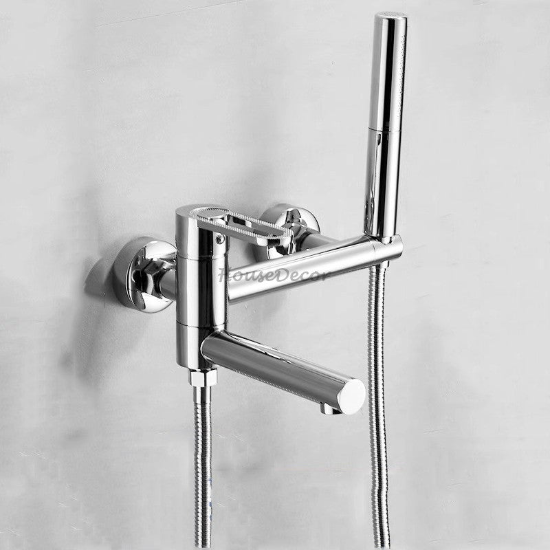Brass bath shower mixer tap handheld shower set detail view