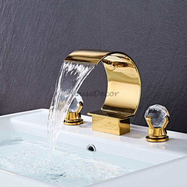 Modern bath shower mixer tap waterfall spout main view