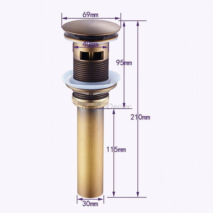 Antique Brass basin waste detailed product view additional view