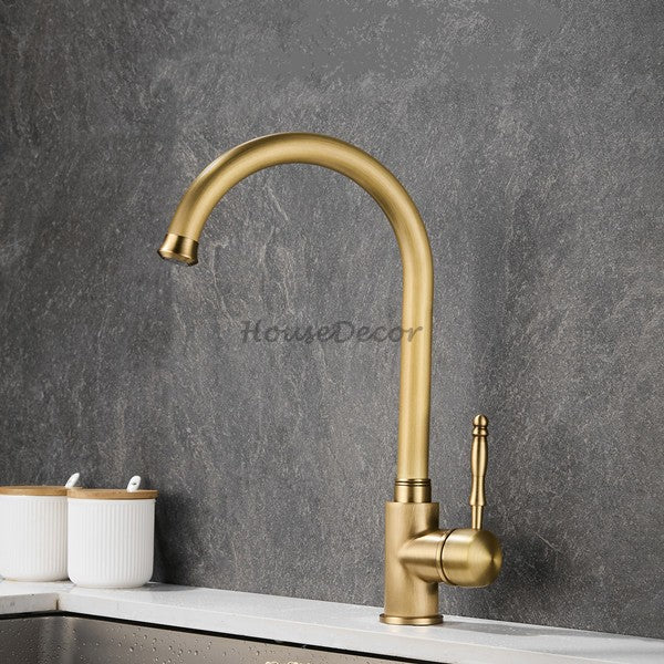 Modern Brass kitchen sink mixer tap swivel spout main view