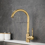 Modern Brass kitchen sink mixer tap swivel spout main view