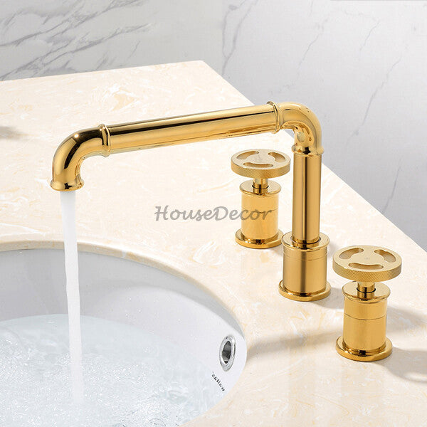 Modern Brass bath shower mixer tap dual handle control additional view