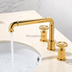 Modern Brass bath shower mixer tap dual handle control additional view