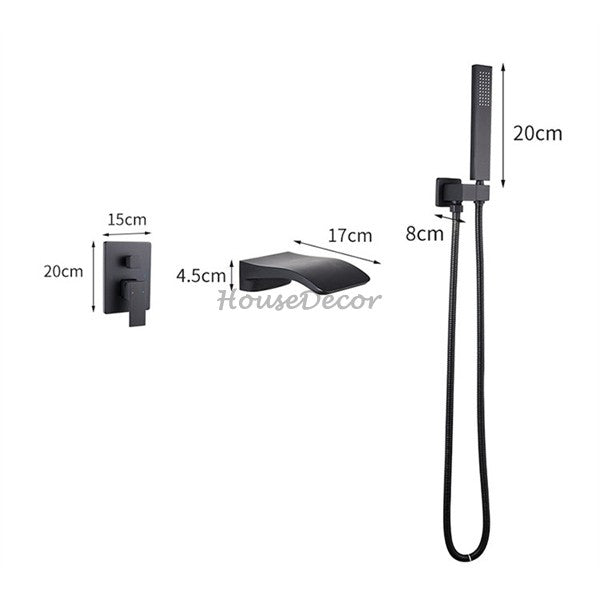 Modern bath shower mixer tap waterfall spout additional view