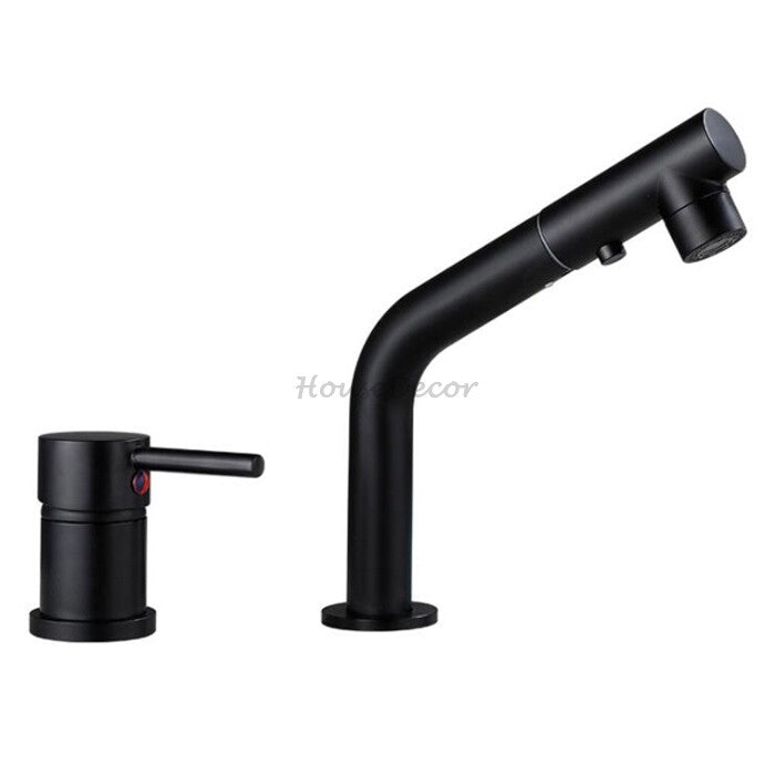 Modern bath shower mixer tap pull out spray main view