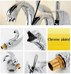 Silver bath shower mixer tap deck mounted design detail view