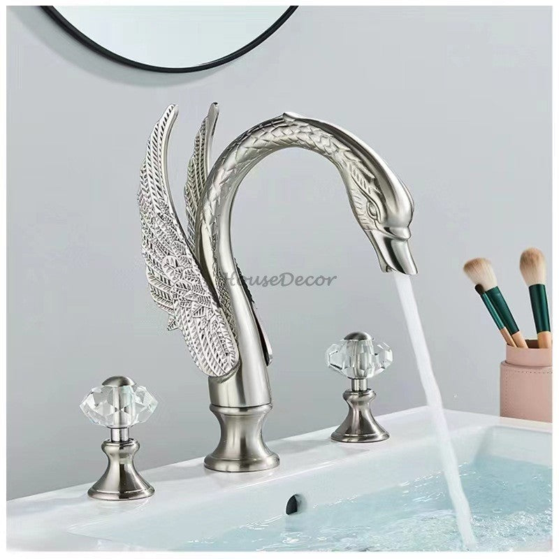 Modern bath shower mixer tap dual handle control additional view