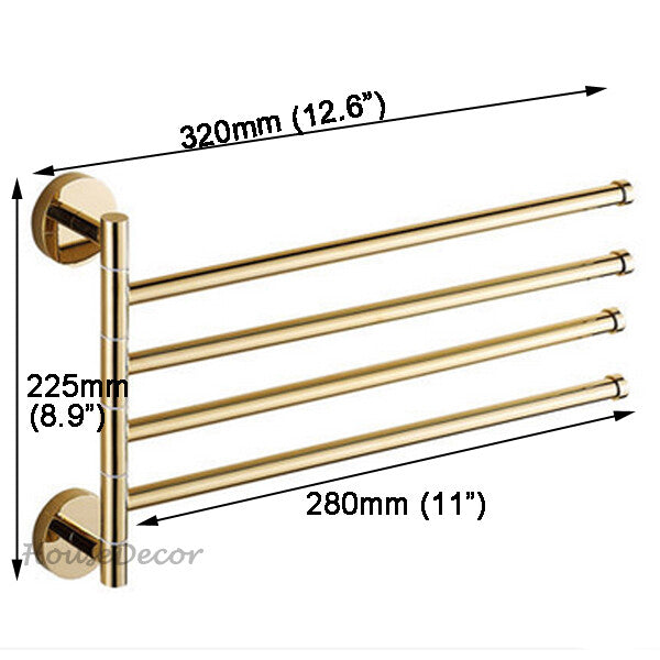 Gold towel rack swivel spout additional view