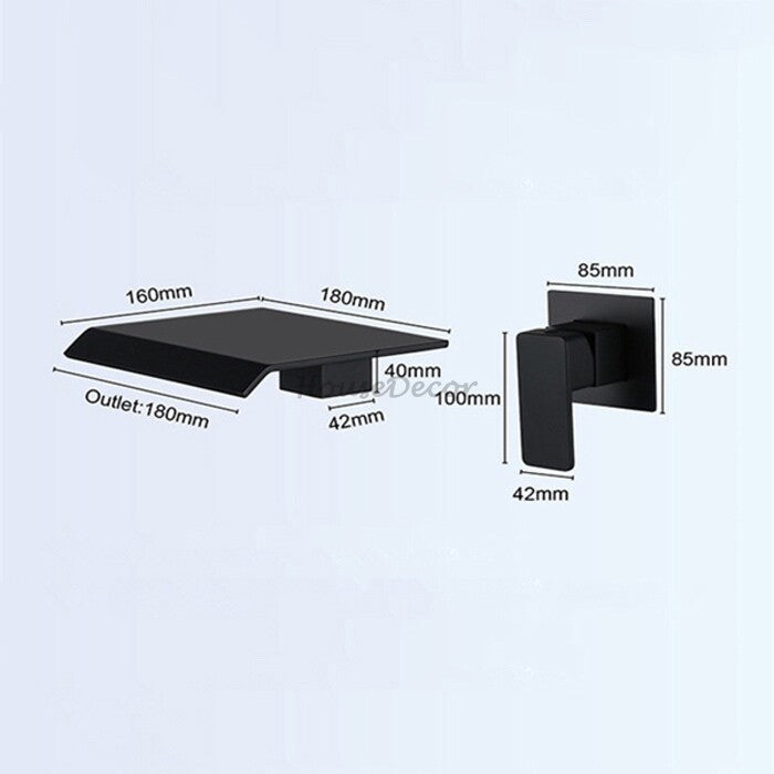 Modern bath shower mixer tap waterfall spout additional view