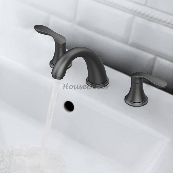 Modern bath shower mixer tap dual handle control additional view