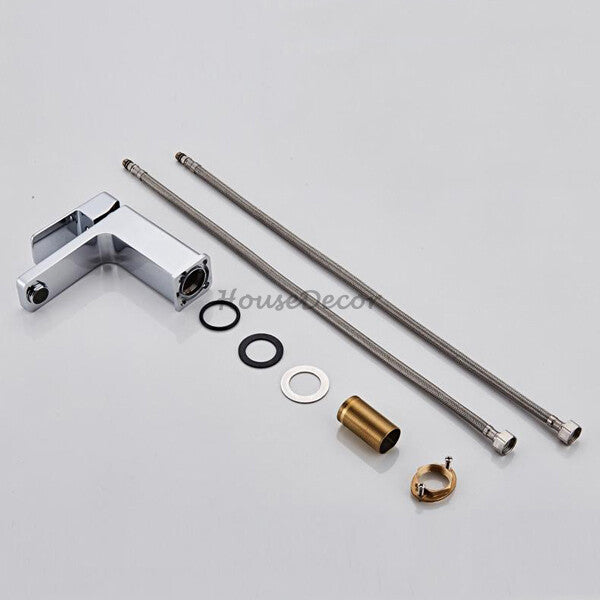 Chrome bath shower mixer tap deck mounted design detail view