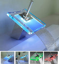 Chrome bath shower mixer tap waterfall spout main view